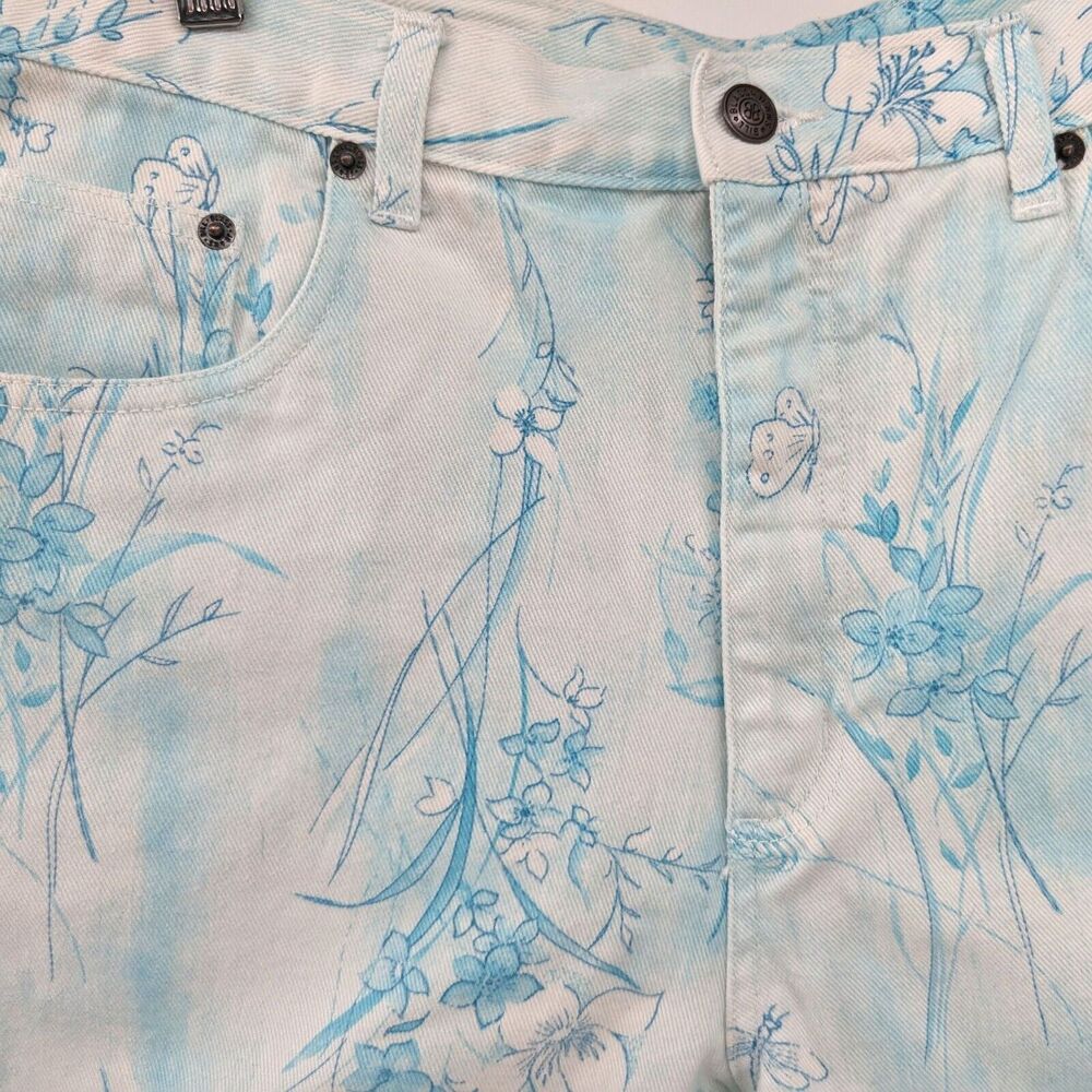 Vintage 90s y2k Bill Blass Jeanswear Denim Shorts Butterfly Floral High Rise 12 - Picture 6 of 11